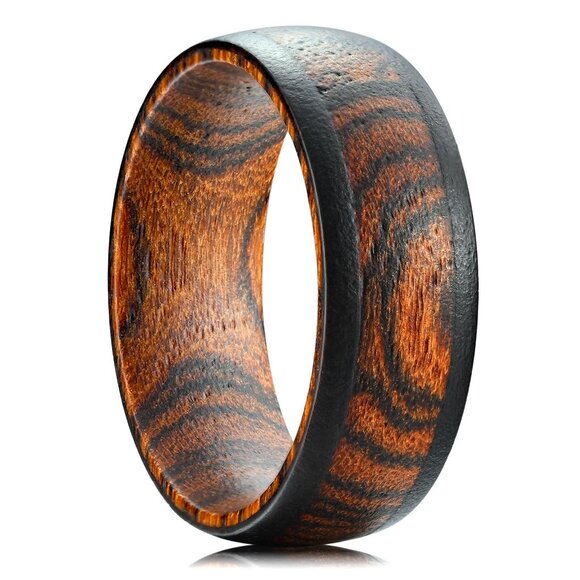 Other - Men's Wooden Wedding Band 8mm Comfort Fit Ring Natural Style